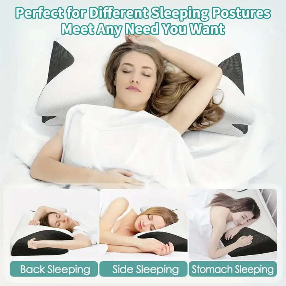 Butterfly Sleep Memory Neck Pillow Slow Rebound Comfortable Memory Foam Sleep Pillow Cervical Orthopedic Neck Massage Bed Pillow